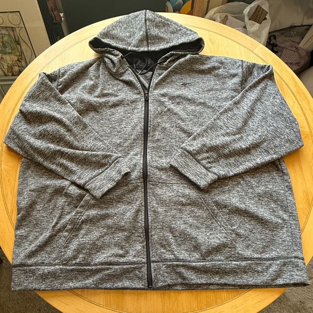 Reebok Men's Charcoal Zip-Up Hoodie